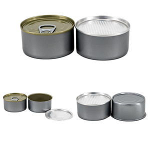 Boîtes en <span class=keywords><strong>conserve</strong></span> <span class=keywords><strong>de</strong></span> 100g/200g pour sardines et <span class=keywords><strong>thon</strong></span>, avec opercule à anneau, forme ronde, surface laquée mate, imprimable par sérigraphie - Product Image 1
