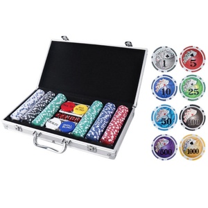 Wholesales Portable Blackjack Hold'em Texas 100 200 300 Pcs ABS Plastic <strong>600</strong> <strong>Poker</strong> Chip <strong>Set</strong> with Hard Aluminum Case Box - Product Image 1