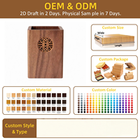 Porte-stylos en bois artisanal, idéal pour l'organisation du bureau, personnalisable avec un logo, porte-stylos en bois de manguier, cadeau d'entreprise