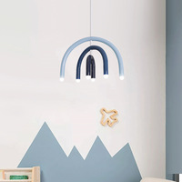 Lustre en alliage d'aluminium arc-en-ciel nordique, style crème créatif, chambre à coucher, chambre d'enfant, salon, minimaliste, wabi-sabi, bouton