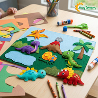 Kit de Manualidades de Fieltro para Coser, Set de Animales de Fieltro Precortados con Agujas, Tijeras e Hilos Seguros, Regalo Creativo Educativo de Artes y Manualidades