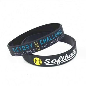 Bracelets de poignet de softball, bracelet en silicone motivant, bracelet en caoutchouc personnalisé pour le sport - Product Image 5