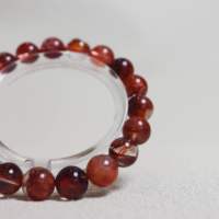 Bracelet de vitalité en quartz hématoid rouge, cristal fantôme du sang, courage, chakra racine, force et chance, talisman de guerrier