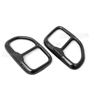 Pair <b>Car</b> Tail Throat Exhaust Pipe Cover <b>Ornaments</b> Stainless Steel Muffler Exhaust Tip Pipe Cover Trim for BMW X3 2018 2019 Black - Product Image 2