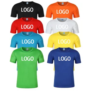 कस्टम मुद्रण महिलाओं को खाली पुरुषों की टी शर्ट 100% पॉलिएस्टर खेल टी शर्ट ब्लाउज में सबसे ऊपर यूनिसेक्स जिम सूखी फिट सादे टी शर्ट