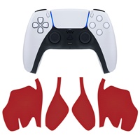 PlayVital Design à deux parties Rouge Antidérapant Absorbant la transpiration Prise en main premium pour manette PS5