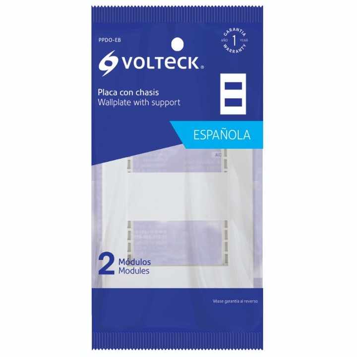 Volteck PPDO-EB Spanish Line White 2-Window Panel Wall Switches with 1 Module 2-Window Panel Wall Switches with 1 Module