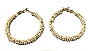 Pendientes de aro bohemio hechos a mano con cuentas de semillas, joyería de playa para mujer, pendientes para mujer, accesorios de moda de la India. - Product Image 5