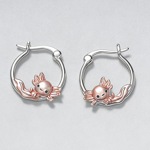Orecchini Smaltati a Forma di Axolotl per Donne, Gioielli di Moda Animali - Product Image 3