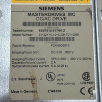 Masterdrives Mc 6se70120tp50z Dcac Drive Simovert Motion Control Plc
