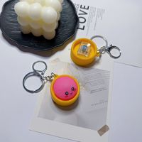 Porte-clés anti-stress lumineux et sonore, type bouton-pression, avec fonction de pression, design 'Dumpling' et 'Clicker', jouet souple