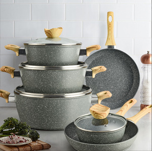 New Arrival 10 cái hợp kim nhôm không dính Cookware sets nhà máy trực tiếp 10 cái không dính Cookware Set Bếp cảm ứng - Product Image 2