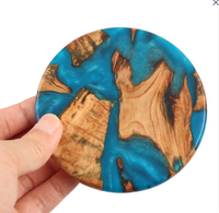 Ensemble de sous-verres en bois modernes faits à la main en résine époxy Table basse oeuvre décorative boisson tapis et tampons pour décoration de table