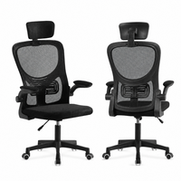 Chaise de bureau exécutive moderne, ergonomique, en tissu maillé, avec support lombaire, roulettes pivotantes