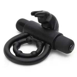 Hot Koop Mannen Stimulator Konijn Vibrerende Dual Cockring Siliconen Vibrator Speeltjes Voor Koppels