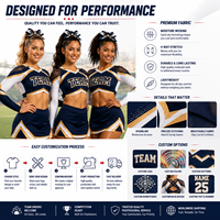 Seragam Cheerleading Custom Seamless Fusing untuk Tim Sekolah, Cetak Sublimasi untuk Kompetisi dengan Logo Custom - Buatan China