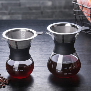 <strong>Manufacturer</strong> High Quality 200ml 400ml Glass Coffee Pot With Stainless Steel Filter - Product Image 1