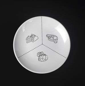 Plato de plástico ecológico para porciones de diabetes con secciones divididas para una alimentación saludable y dieta bariátrica Dieta macro - Product Image 5