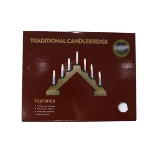 Artículo en Oferta: Lámpara LED de Madera con Forma de Puente, 7L, Luz Blanca Cálida, Color del Puente: Rojo - Product Image 4