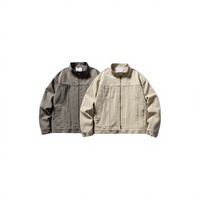 Veste de travail vintage pour homme de haute qualité en toile de coton épaisse, unie, oversize, hiver, lavée, avec fermeture éclair