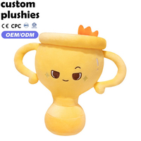 Maßgefertigtes Weiches Kurzhaariges Goldenes Trophäen-Plüschtier mit Kleiner Krone für Wettbewerbs-Souvenir-Geschenk