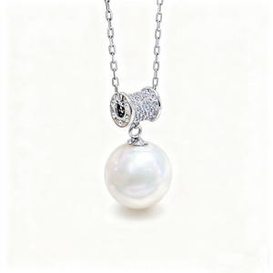 Accessoires en perles DIY, pendentif en argent S925 avec perle ronde de 10 à 15 mm, support vide pour la taille fine des femmes, 31448 - Product Image 5