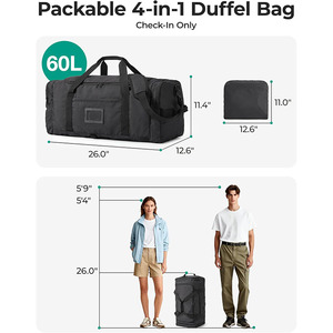 <span class=keywords><strong>Bolsa</strong></span> de Viaje Plegable de Poliéster Vintage de 60L con Cierre de Cremallera, Mochila de Viaje 4 en 1, <span class=keywords><strong>Bolsa</strong></span> de Fin de Semana - Product Image 2