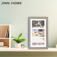 Jinn Home Cadres photo en bois MDF Décoration classique en bois noir Tapis de cadre photo Tenture murale Affichage de table