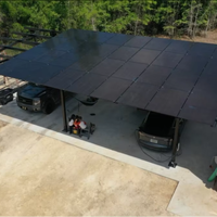 Structure de stationnement solaire à quatre colonnes en acier Q235, imperméable, pour maison et commerce, carport DIN CHIKO, personnalisable OEM