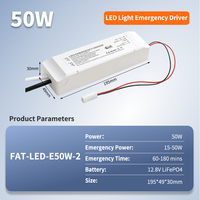 Módulo de Conversión de Emergencia con Recarga Automática y Autodiagnóstico, Batería de Respaldo de 180 min, LiFePO4 de 12.8V, Paquete de Energía de Emergencia LED de 50W de Fábrica