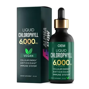 Oem Premium Vloeibare Chlorofyl Organische Energiesupplementen Pure Groene Antioxidant Chlorofyl Vloeibare Druppels Voor De Spijsvertering En Huid