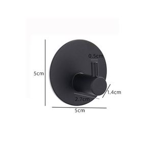 Black 304 Stainless Steel Metal Wall <b>Hooks</b> <b>Rail</b> 5x5cm Eco-Friendly Flexible Design Gel Adhesive Wekis Brand for Clothing Use - Product Image 2