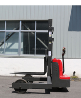 Chariot élévateur à palettes électrique hydraulique tout-terrain JG 2t, largeur de fourche réglable, transpalette à étriers pour terrains accidentés