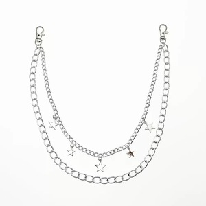 Double Layered Star Pendant Waist <b>Chain</b> Zinc Alloy Casual Fashion Accessory For Men And Women Hip Hop Style <b>Jeans</b> <b>Chain</b> - Product Image 5