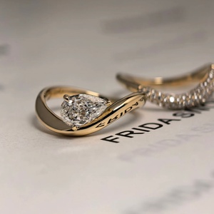 New Design 14K 18K Solid Gold Rhodium Plated Trendy Double <b>Rings</b> IGI Certified 1.5CT Pear Lab Grown Diamond <b>Rings</b> <b>for</b> Women <b>Men</b> - Product Image 2