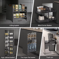 TKK Organisateur de rangement de cuisine rotatif à 2 niveaux en métal, support amovible pour armoire de cuisine