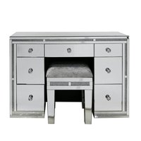 Commode à miroir en cristal moderne pour chambre à coucher, 7 tiroirs, coiffeuse avec miroir et tabouret