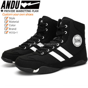 Botas de boxeo de moda profesional talla 36-46 zapatos de lucha de cuero con logotipo personalizado Fitness gimnasio entrenamiento zapatos de boxeo hombres mujeres - Product Image 2