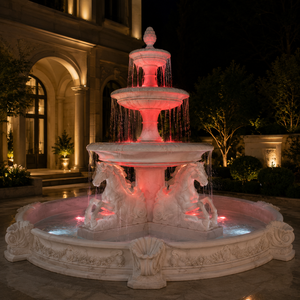 Fuente de Jardín Exterior Europea de Mármol Blanco con Figuras Clásicas y Fuente de Agua para Decoración - Product Image 5