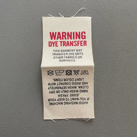 Étiquette en coton personnalisée avec logo, recyclable, pliée des deux côtés, à coudre, impression soyeuse, étiquette d'entretien en coton pour vêtements