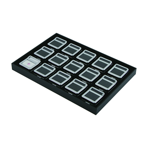 Professional Diamond Display Box with Logo Interchangeable Stone Detail Card and Reversible <strong>Cushion</strong> 15-Slot <strong>Tray</strong> - Product Image 4