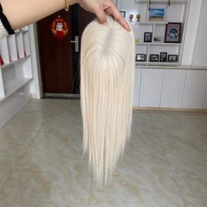 Topper de Cabello Humano para Mujer, Base Mono de 5x6 Pulgadas, Cabello Virgen Europeo Ruso con Cutícula Intacta y Alineada, Color Rubio Claro - Product Image 3