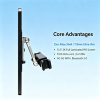 Tableta de Entretenimiento Universal de 12.5 Pulgadas para Reposacabezas de Asiento Trasero de Coche, Pantalla Táctil 2K de 6+128 GB, Android 13, Monitor para Reposacabezas de Coche