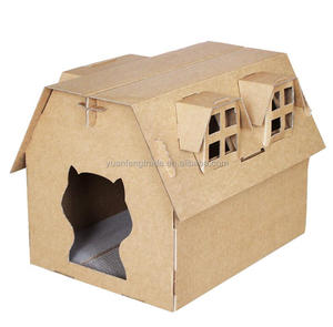 Rascador de gato de cartón de papel colorido, condominio conveniente para gatos para rascar y jugar Hideaway Play Box - Product Image 5