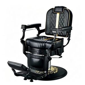 Fauteuil de coiffure pour centre de soins capillaires, chaise de barbier, fauteuil de coupe de cheveux avec grand châssis rond, mobilier de salon - Product Image 1