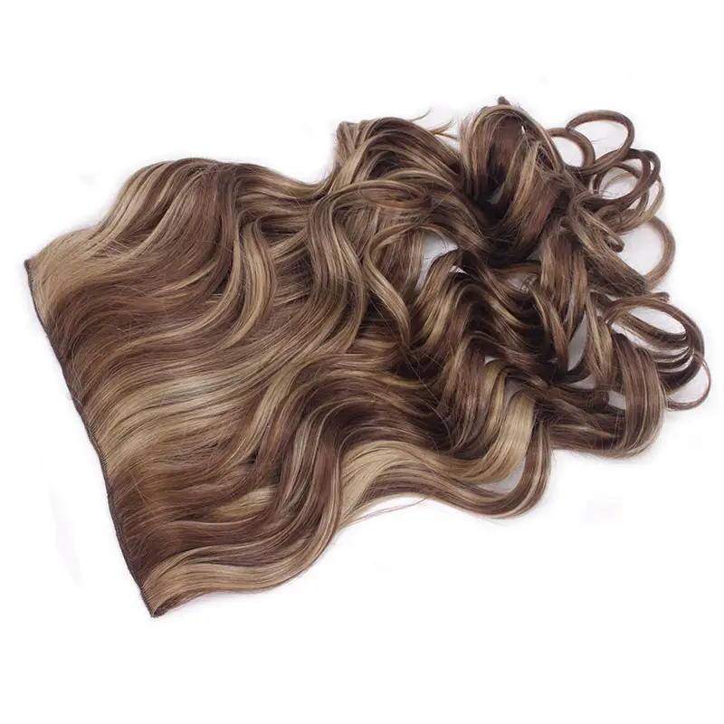 Hot Selling Fashion Synthetic Hair Apply Cute Curly Double Clips In Extensions