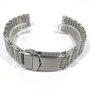 20mm 22mm malla de tiburón hebilla de seguridad ajustable correa de reloj de acero inoxidable de metal - Product Image 6