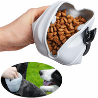 Pochette à friandises pour chien en silicone avec clip et fermeture magnétique, facile à nettoyer, ceinture de taille pour les promenades et l'entraînement en extérieur