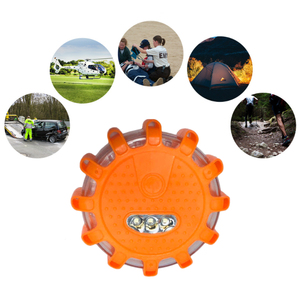 Bán Buôn 12 + 3 LED Giao Thông An Toàn Khẩn Cấp Disc Flare Pin Điện 3AAA Bên Đường Cảnh Báo Strobe Light 9 Chế Độ Nhấp Nháy Beacon - Product Image 6