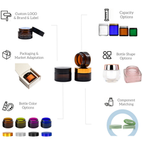Emballages cosmétiques résistants aux enfants 5g, pots en verre transparent pour crème, bouchon à vis CR, utilisation pour les soins de la peau, volumes de 20ml, 10ml, 30ml, 50ml